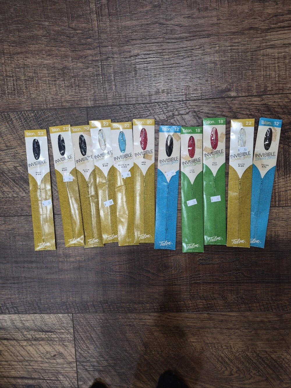 New Oldstock Talon Invisible Zephyr Zippers Lot Of 11 Haberdashery Sewing
